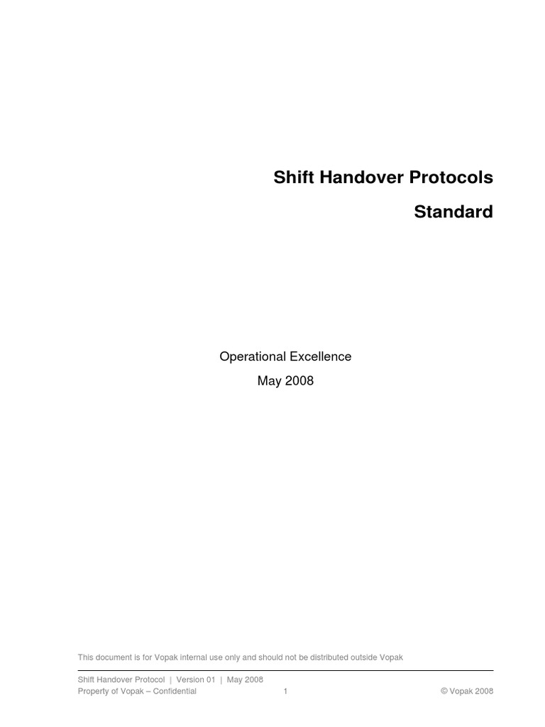 Shift Handover PDF | Download Free PDF | Confidentiality | Information
