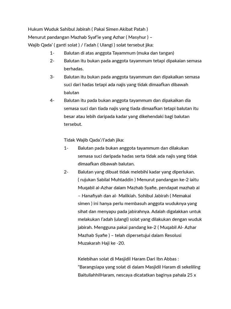 Hukum Wuduk Sahibul Jabirah Pdf