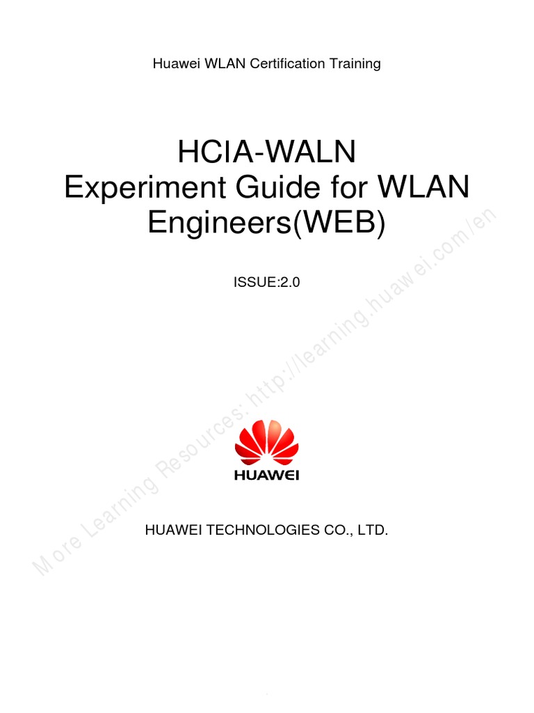 HCIAWLAN V2.0 Experiment Guide (WEBbased) PDF Wireless Lan