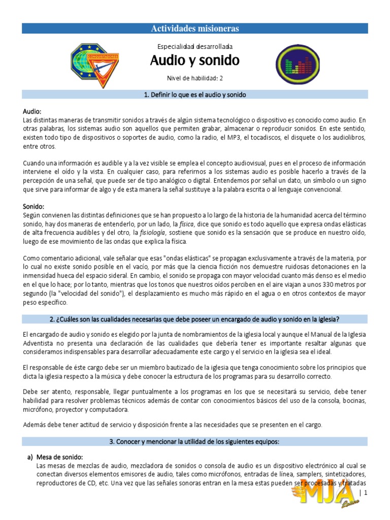 Definición y Utilidad del Audio y Sonido | PDF | Auriculares | Micrófono
