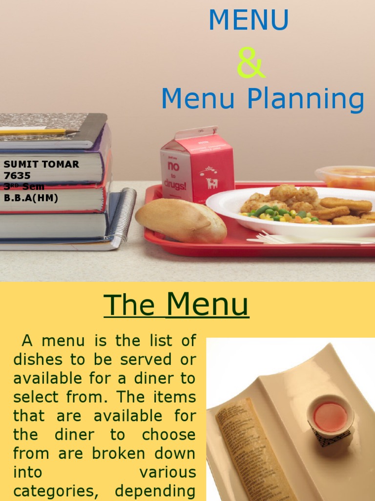 The Menu PDF Menu Food Industry