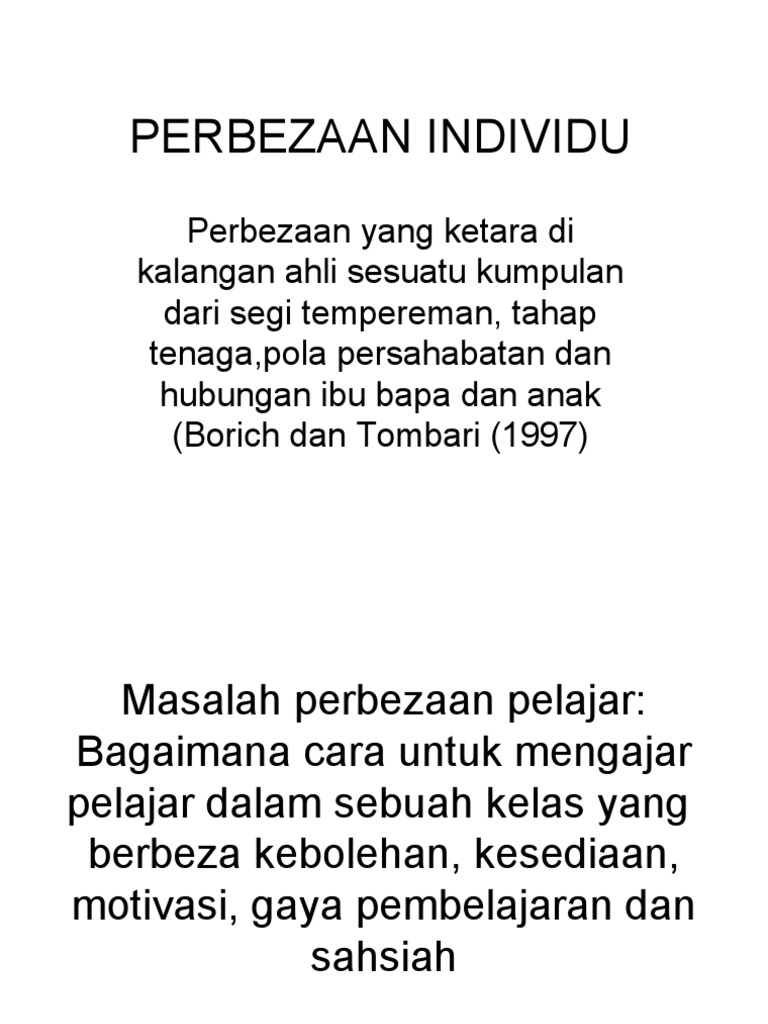 Perbezaan Individu Pdf