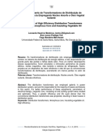 Desenvolvimento de Transformadores de Distribuição de Elevada Eficiência Empregando Núcleo Amorfo e Óleo Vegetal Isolante