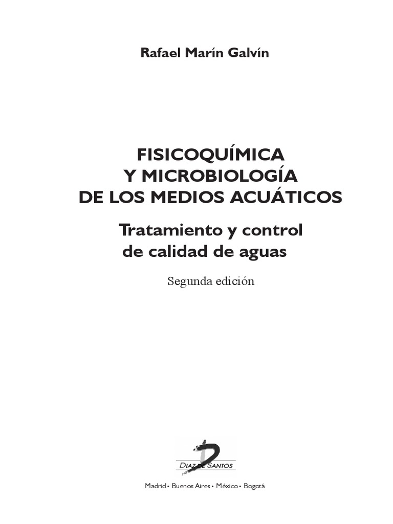 Tratamiento y control de calidad de aguas Fisicoquímica y microbiología de los medios acuáticos 