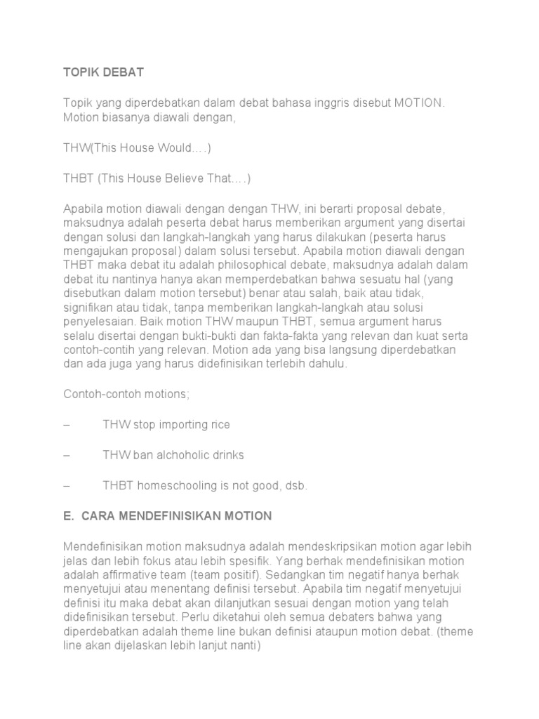 Contoh Teks Debat Pdf