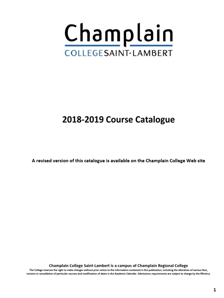 Champlain Lennoxville Calendar