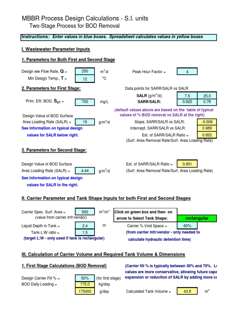 Mbbr Bod Removal Nitrification S I Pdf Multistage Rocket Volume