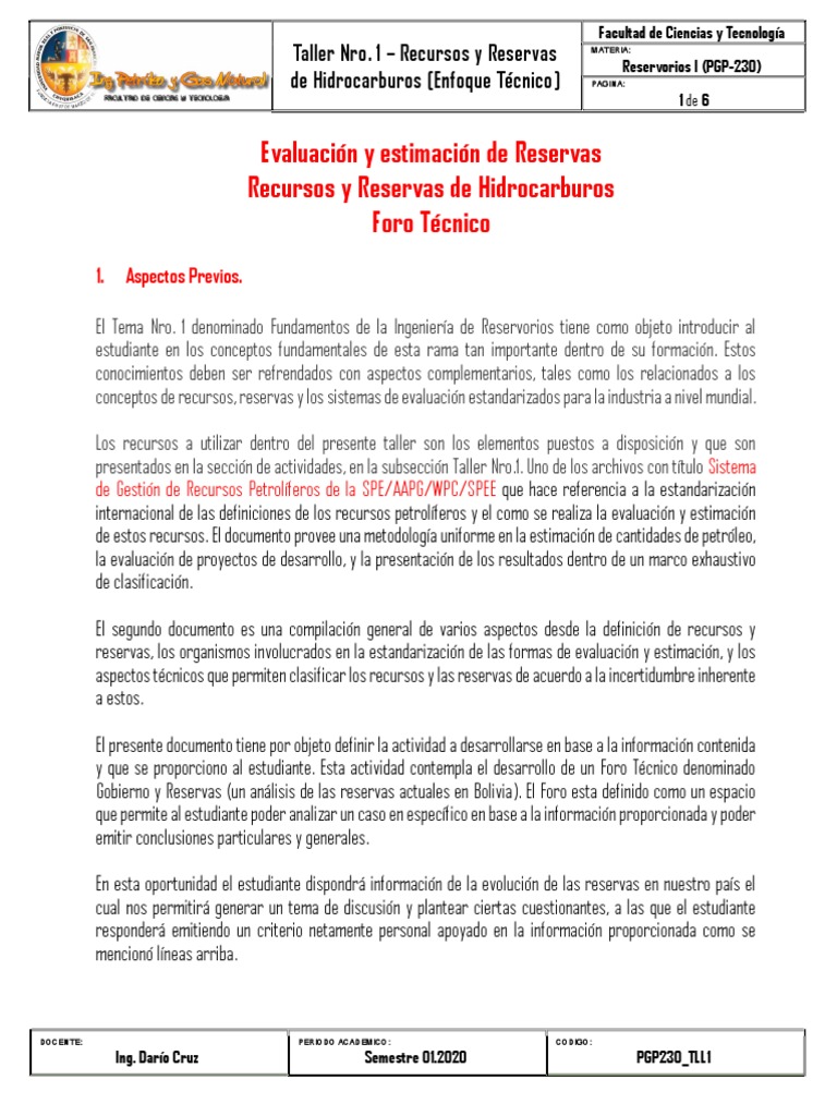Evaluación de Reservas de Gas en Bolivia | PDF | Petróleo | Bolivia
