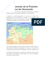 Consecuencias de la Posición Geográfica de Venezuela