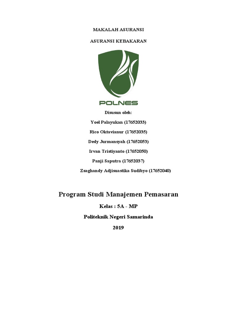 Makalah Asuransi Kebakaran PDF
