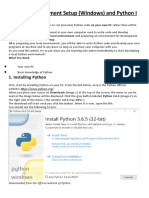 Python Environment Setup For Windows and Python I