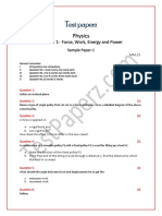 Force Work Energy and Power Paper 1 PDF
