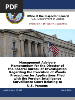 OIG Review - FISA Compliance - Oct 2014 Through Sept 2019