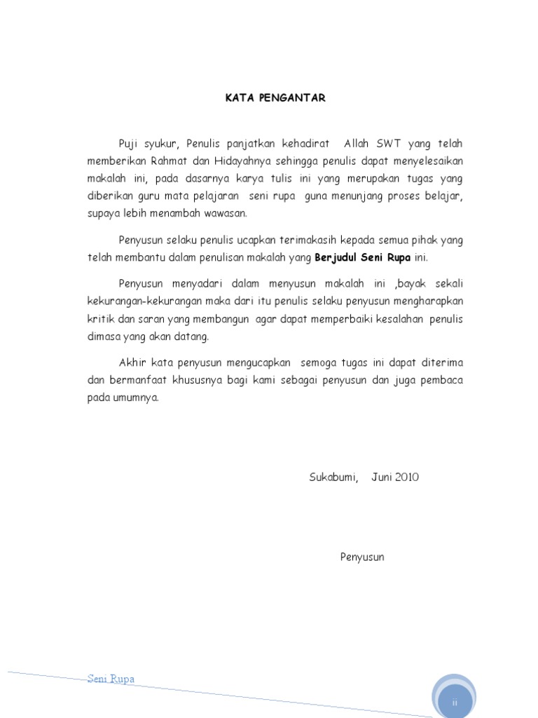 Contoh Kata Pengantar Tugas - Aneka Macam Contoh