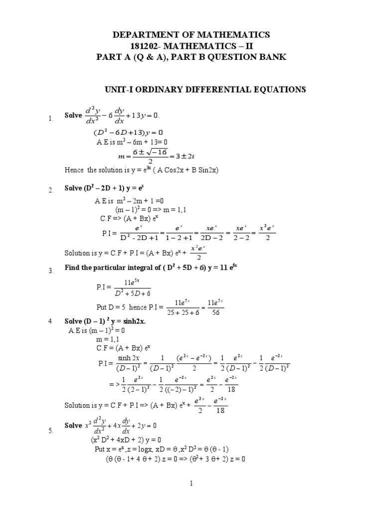 Maths Ii Pdf Complex Analysis Function Mathematics