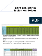 Pasos para realizar la formulación en Solver 2020