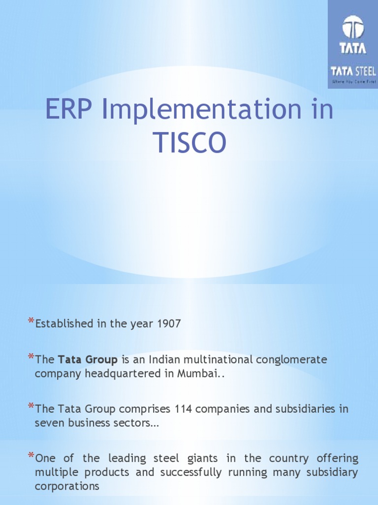 ERP Success Story at TISCO | PDF | Enterprise Resource Planning ...