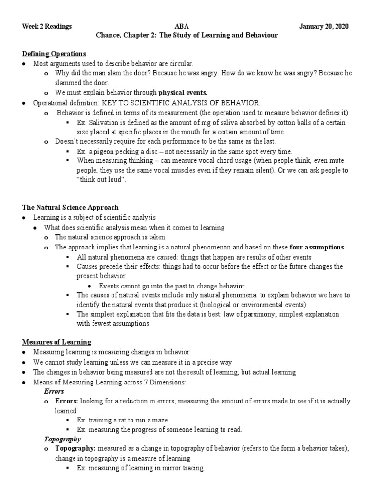 Measuring Learning in Behavior Analysis | PDF | Experiment | Dependent ...