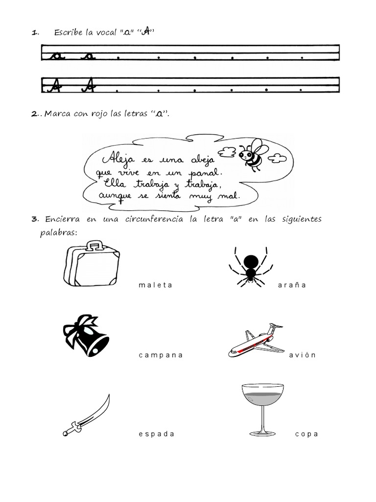 Ejercicios de Vocales para Primer Grado | PDF | Artes del Lenguaje y ...