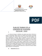 Plan de Trabajo de Comision de Clausura 2020