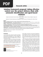 Solution Framework Proposal: Taking Effective Control Over The Project Delivery Chain With Automatic Identification and Agent-Based Solutions