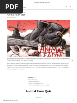 Animal Farm Test Study With Quizzma Pdf