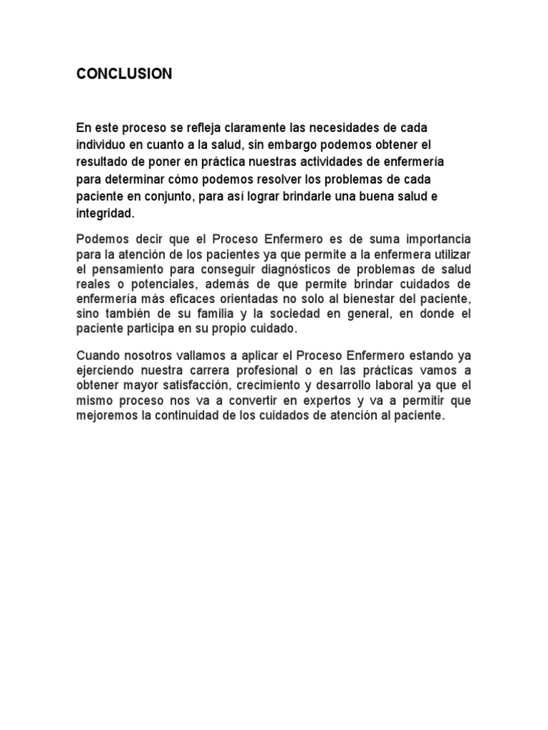 CONCLUSION Del Proceso | PDF