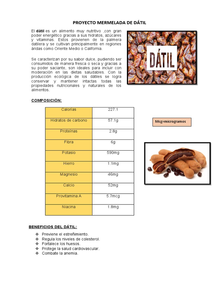 Beneficios y Composición del Dátil | PDF | Tecnología