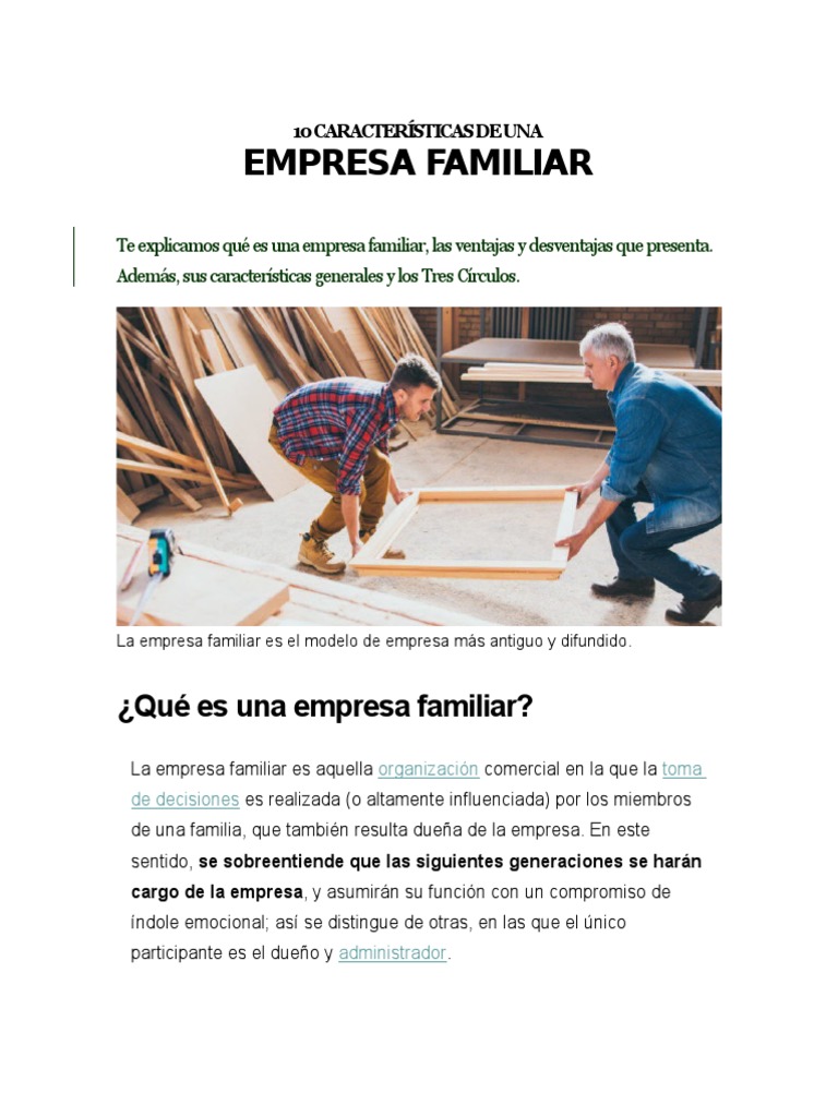 Características de la Empresa Familiar | PDF | Science | Ciencia y ...