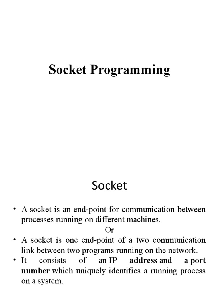 Socket Programming Slides | PDF | Network Socket | Port (Computer ...