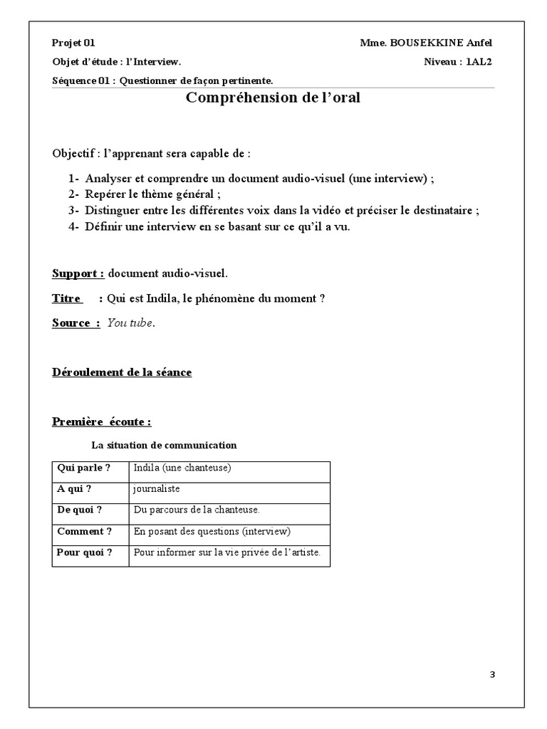1as Bousekkine Anfe L Interview Pdf Question Phrase