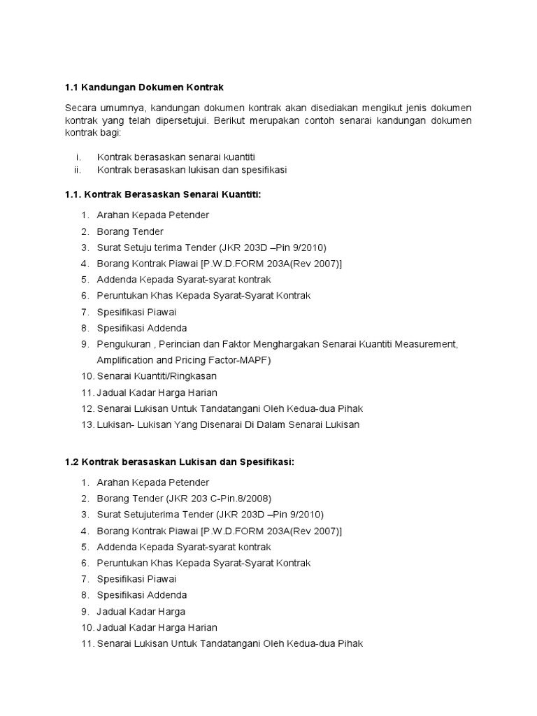Kandungan Dokumen Kontrak  PDF