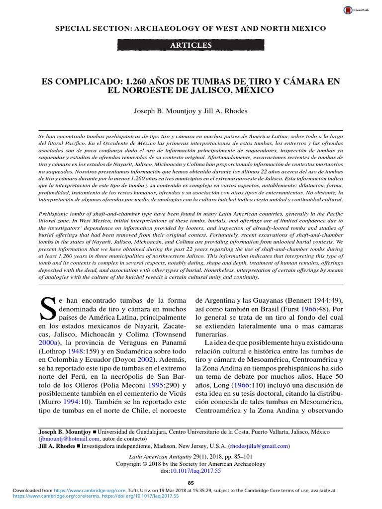 Es Complicado, Tumbas de Tiro PDF Cerámica México