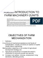 467 - Age222-Introduction To Farm Machinery-2units