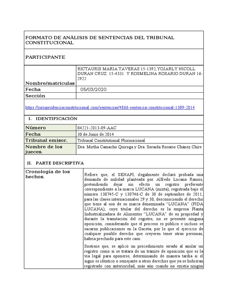 SENTENCIAS Constitucional Bolivia | PDF | Marca comercial | Debido al