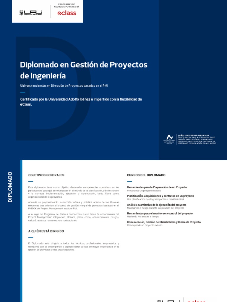 Diplomado en Gestión de Proyectos de Ingeniería | PDF | Gestión de ...