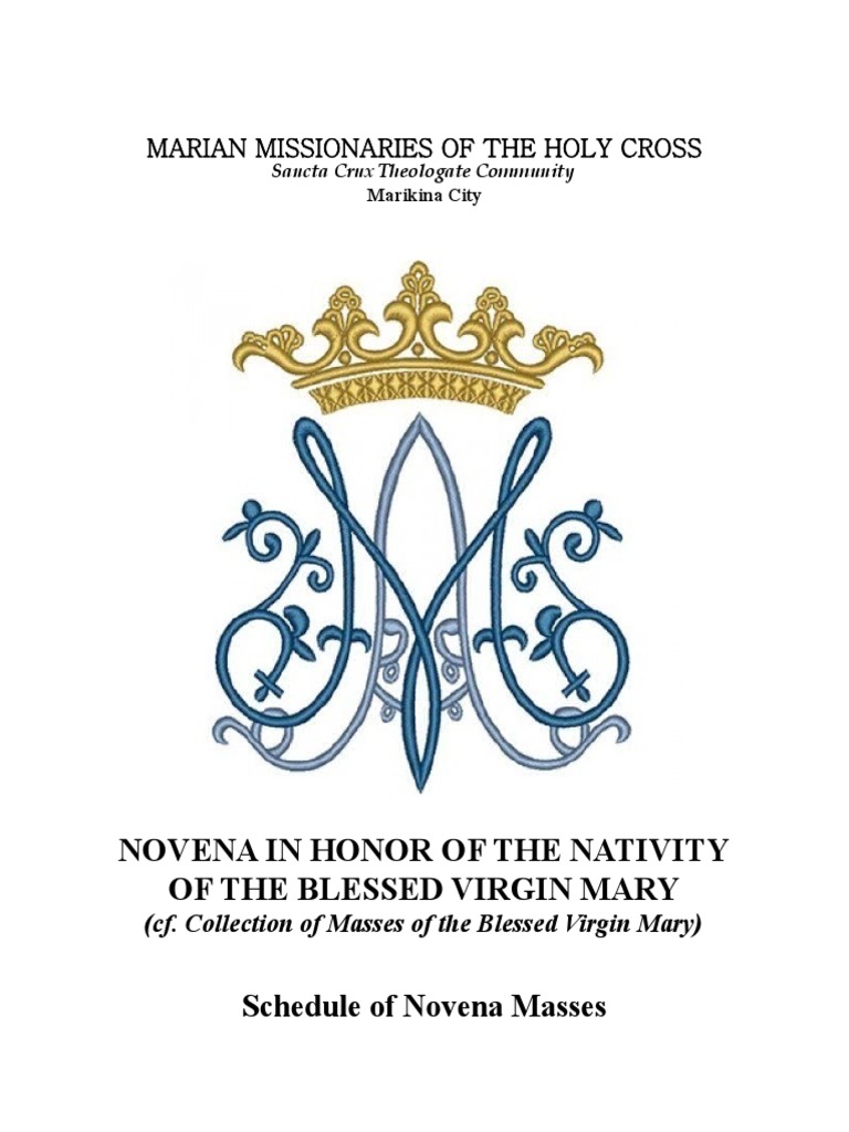 Novena in Honor of the Nativity of the Blessed Virgin Mary A Nine Day