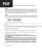 Drill Down Techniques in SQL Server Reporting Services