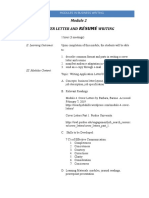 Module 2 Cover Letter and RESUME Writing
