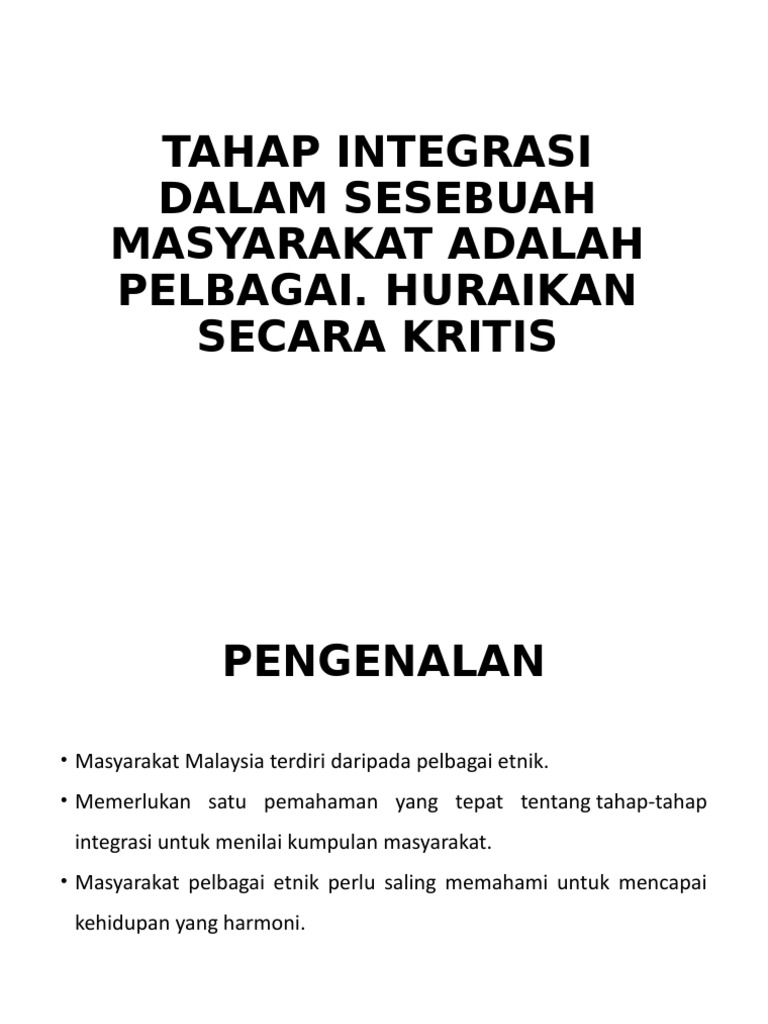 Tahap Tahap Hubungan Etnik Pdf