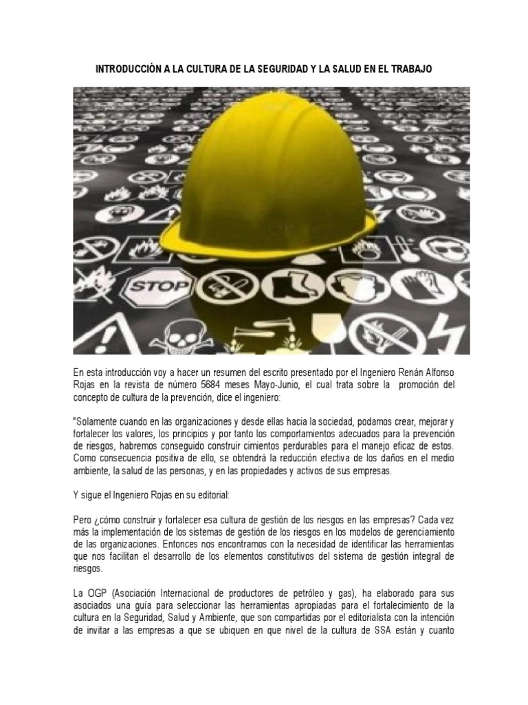 New Introducción A La Cultura de La Seguridad y La Salud en El Trabajo ...