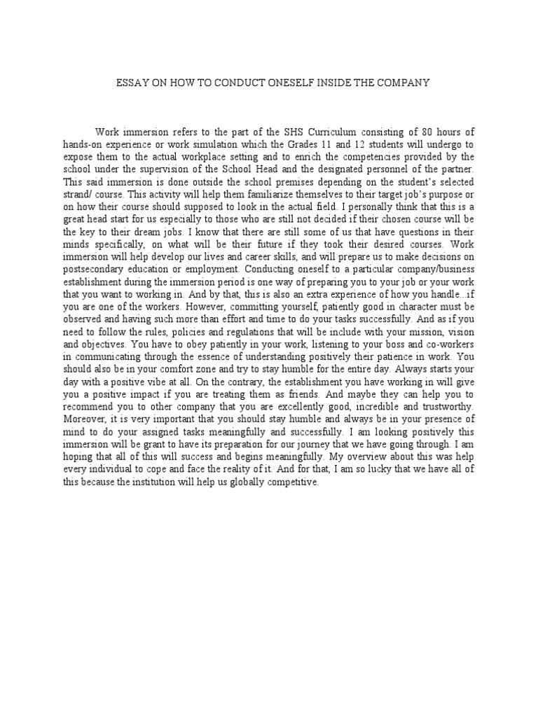 essay-on-how-to-conduct-oneself-inside-the-company-pdf-employment