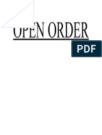 Open Order
