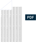 Folha de resposta com 210 células numeradas