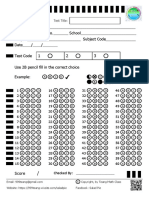 Speed Math Test Answer Sheet 60 Questions PDF