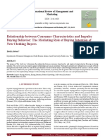 Relationship Between Consumer Characteristics and Impulse Buying Behavior - The Mediating Role of Buying Intention of New Clothing Buyers (#355400) - 367047 PDF