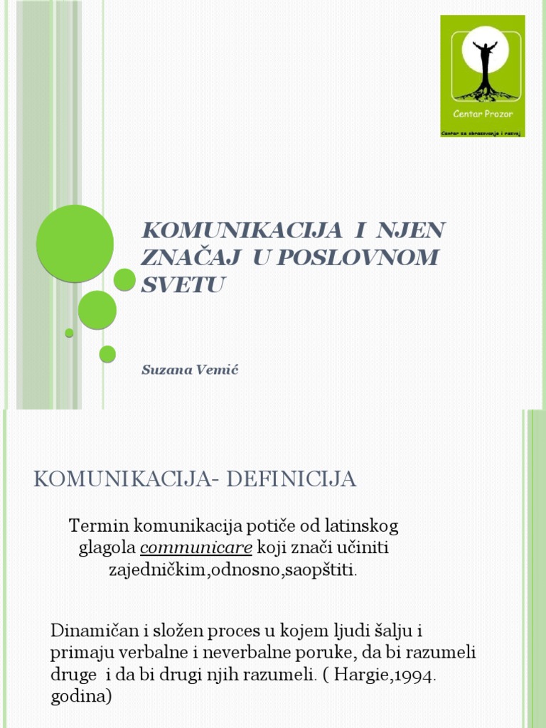 Komunikacija - Osnovni Principi | PDF