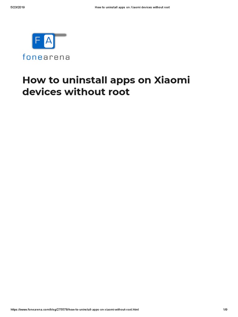 Uninstall Xiaomi Apps Without Root | PDF | Mobile App | Consumer ...