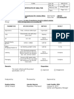 Sample COA Format - 2