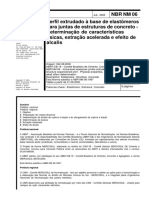 NBR NM 00006 - Perfil extrudado à base de elastômeros para juntas de estruturas de concreto - Determinação de características físicas, extração acelerada e ef